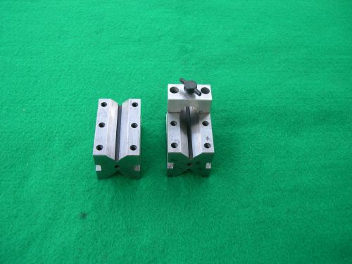 Machinist hardened ground v-blocks with clamp for sale