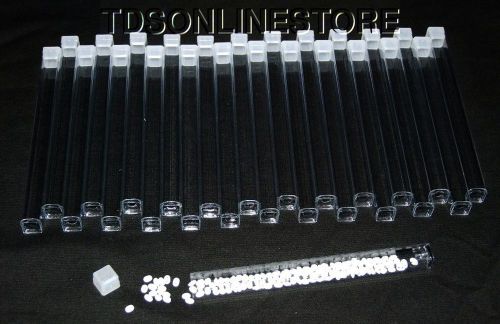 Package of 100 Square Clear Plastic Storage Tubes 6 Inch Long