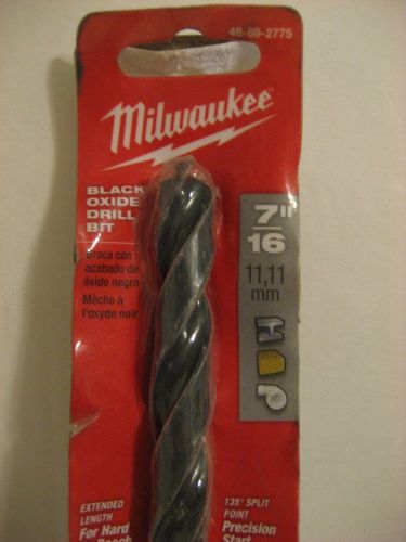 Milwaukee 7/16&#034;x12&#034; thunderbolt aircraft length black oxide drill bit 48-89-2775 for sale