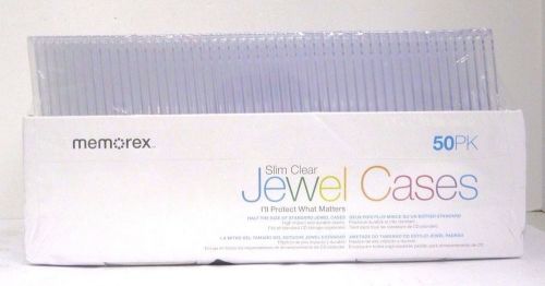Memorex 5mm Slim CD/DVD Jewel Cases - 50 Pack - Clear