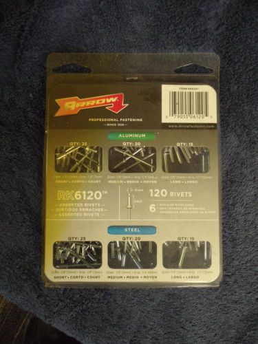 Arrow fastener 120-pack aluminum rivet assortment rk6120 for sale