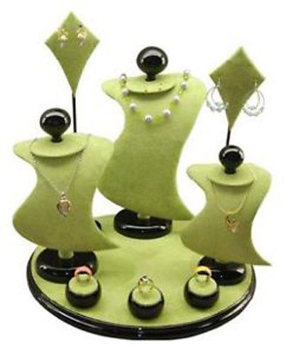 Green 9PC Combo Jewelry Counter Top Jewelry Display Set