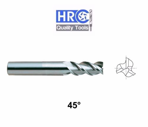 HRC Tools Solid Carbide 3 Flutes End Mill Flat 45Hrc Endmill Aluminum