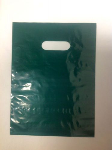 25 12&#034; x 15&#034; Dark Green GLOSSY Low-Density Plastic Merchandise Bags