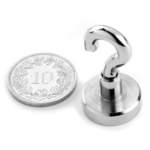 4pcs neodymium magnet hook 16mm holds 8lbs magnetic hooks refrigerator holder for sale
