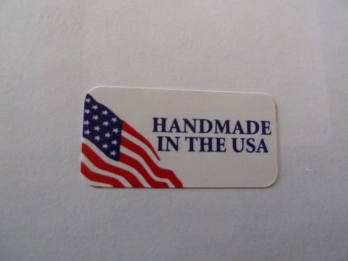 HANDMADE IN THE USA Labels 3/4&#034; x 1 1/2&#034; (25 labels) homemade craft american