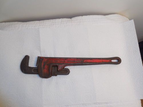 Vintage Ridge Tool Co. Ridgid Heavy Duty Pipe Wrench 14&#034; MFG in Elyria, OH