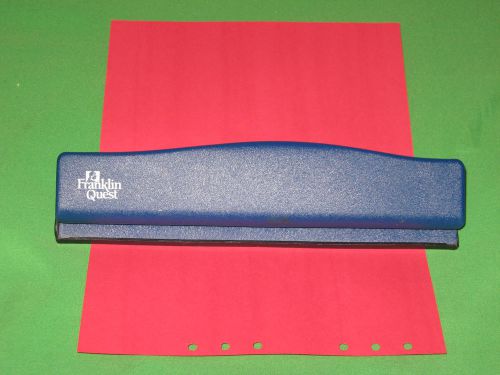 COMPACT ~ Blue ~ 6 HOLE PAPER PUNCH Franklin Covey PLANNER Frankli Quest METAL