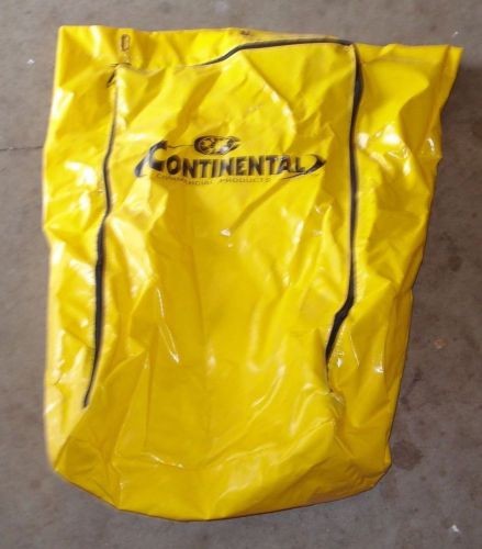 Yellow Continental Commercial 34 Gallon Trash Zippered Bag for a Janitor Cart