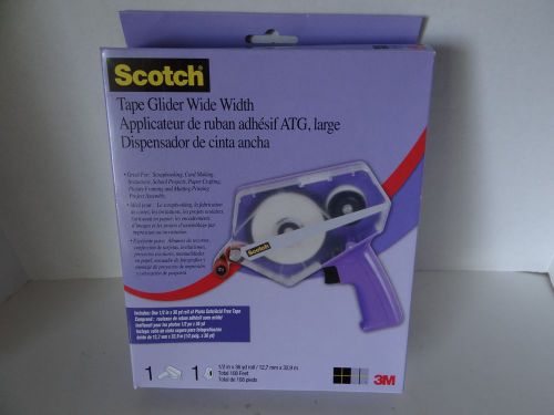 Scotch Tape Glider Wide Width Dispenser Purple Tape Gun New In Box