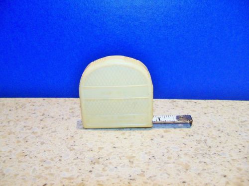 VINTAGE TAPE MEASURE-POCKET SIZE-SEWING BOX 75 INCHES-PLASTIC AND METAL # R-12