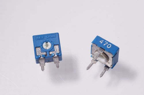 2x piece ACP Spain 470ohm Resistor Potentiometer Trimmer Horizontal 10x10mm  NOS