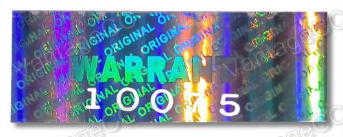 300x 30mm x 10mm warranty numbered hologram stickers, rectangular labels for sale