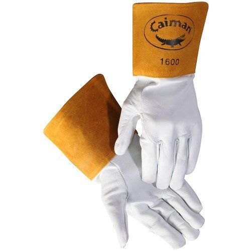 Caiman White Goatskin, Long Cuff, Welding-Tig/Mig Large