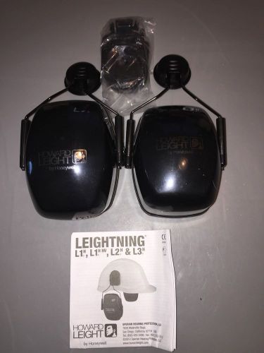 Howard Leight Lightning L3H Black Metal Helmet Mount Noise Blocking Earmuffs