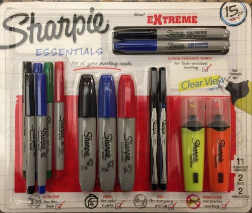 SHARPIE ESSENTIALS WITH EXTREME MARKERS, ULTRA FINE, CHISEL, PEN &amp; highlighters