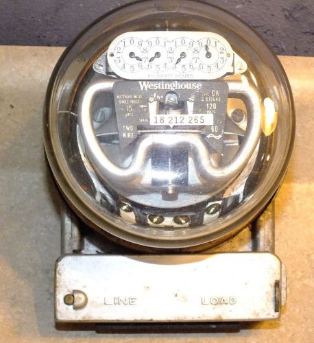 Vtg Westinghouse Electric Kilowatt Hour Meter Type CA 15 amp 120 Volt