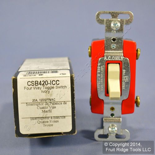 Pass &amp; seymour ivory commercial toggle light switch 20a 120/277v 4-way csb420-i for sale
