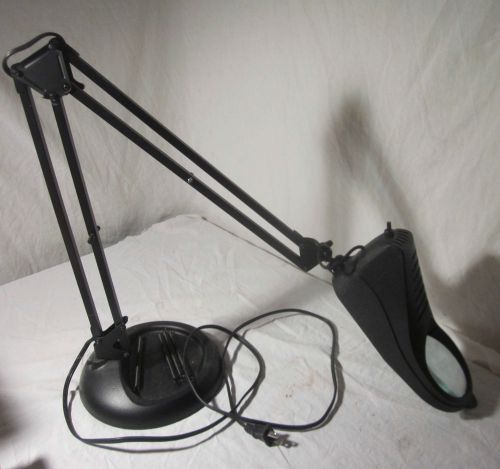 Standing Swing Arm Magnifier Lamp, 3.75&#034; Lens, 34&#034; Reach, Black