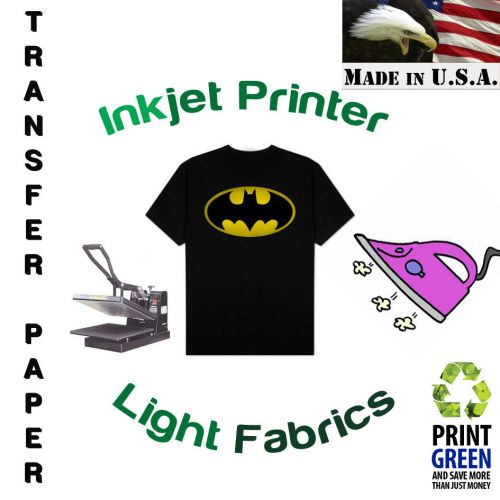 HEAT 500PK LIGTH TRANSFER PAPER FOR INKJET PRINTING