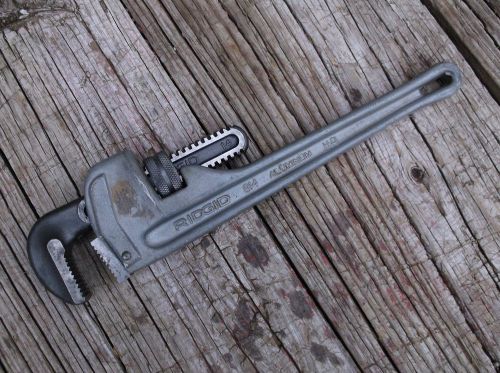 Excellent ridgid 14&#034; aluminum h.d. pipe wrench no. 814 from a kansas estate for sale