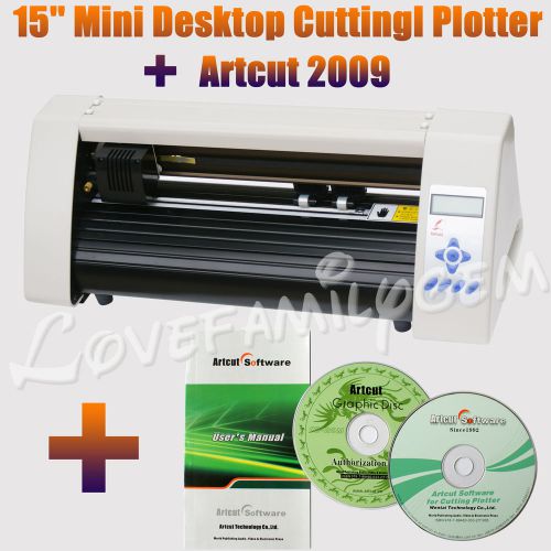 Mini Desktop Vinyl Cutter 15&#034; Cutting Plotter + Artcut 2009 Sign Making Software