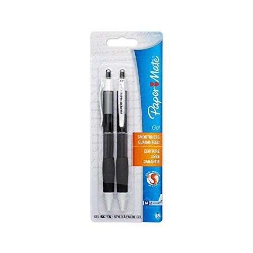 Paper Mate 1746317 Retractable Gel Pen, Medium Point, Black, 2-Pack