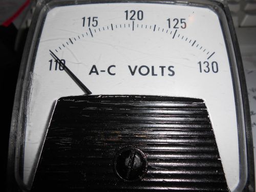 PANEL METER - YEW BRAND - 110 TO 130 AC VOLTS - 3.5 INCH HIGH BY 3.5 INCH WIDE
