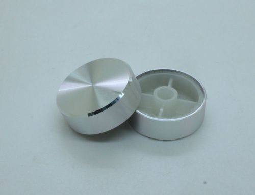 2 x aluminum hi-fi control knob insert type 29mmdx10mmh chrome 6mm shaft for sale