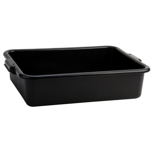 6 Pieces 20&#034; x 15&#034; x 5&#034; Black Polyethylene Plastic Bus Tub, Bus Box