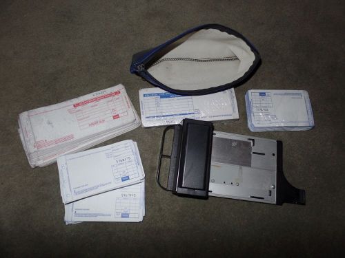 Credit Card/Datacard Imprinter Manual Slide Swipe Vintage Flatbed w/ Slips