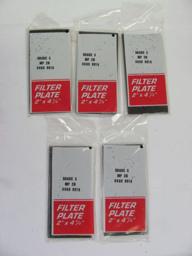 NEW Qty Of 5 Welders Filter Plates 2&#034; X 4-1/4&#034; Shade 5 MP 2H Welding Plate 9045