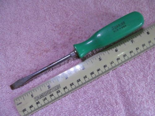 Vintage snap-on 8&#034; flat head screwdriver, green handle ssd4 for sale