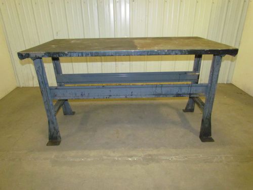 4-leg steel workbench table vintage industrial gray 60&#034;x30&#034;x33&#034; height for sale