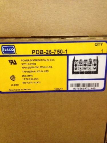 Pdb-26-750-1 ilsco power distribution blocks ==&gt;lot of three (3), new-boxed! for sale