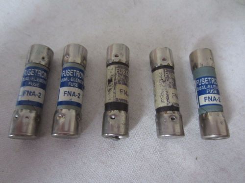 Lot of 5 Bussmann Fusetron FNA-2 Fuses 2A 2 Amps Tested