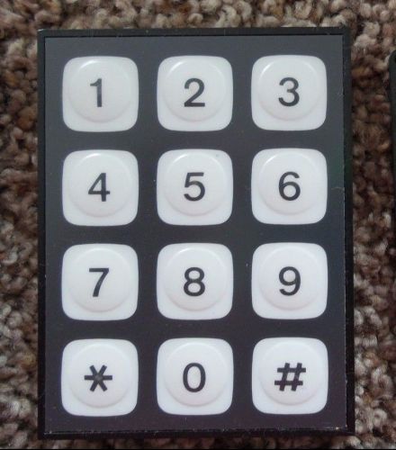 Amp keypad switch 3x4 array black &amp; white legend snap dome 2.50 x 3.25&#034; for sale