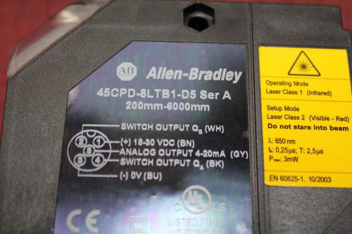 Allen Bradley 45CPD-8LTB1-D5 Analog Laser Sensor Used
