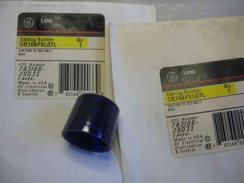 Lot of 7) GE- CR104PXL07L Blue Lenses for Push to Test Indicator Light Lens