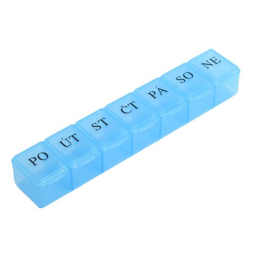 Light Blue Transparent Plastic 7 Compartments Electronic Components Storage Case