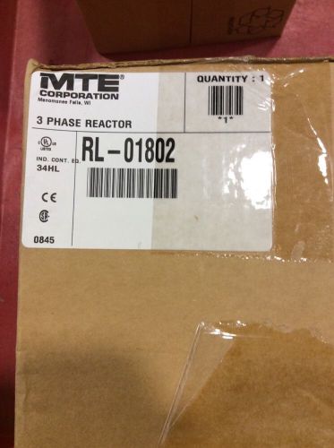 MTE Corporation 3 Phase Reactor RL-01802 New in Box