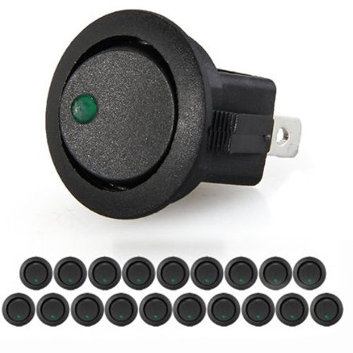 High quality 20 led rocker indicator switch 3 pin on-off 12v dc green for sale