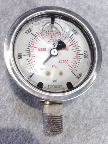 Noshok 3000 psi 20000 kpa liquid filled gauge made in west germany steampunk for sale
