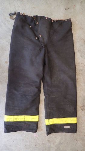 Lion BodyGuard Turn Out Gear Firefighter Pants USED 38 30 Black Yellow