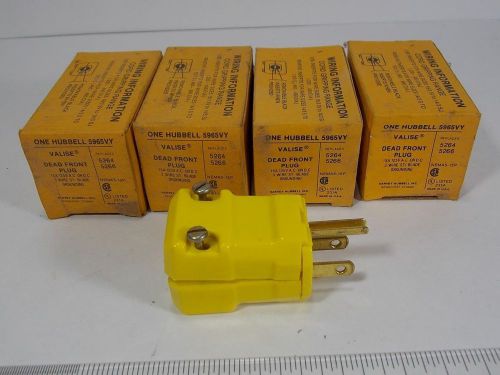 4-NEW OLD STOCK HUBBELL 5965VY DEAD FRONT PLUG VALISE 15A 125V