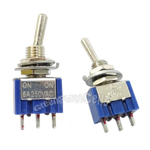 100 pcs 3 pin spdt on-off-on 3 position 6a 250vac mini toggle switches mts-103 for sale