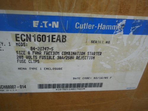 Eaton Cutler Hammer ECN1601EAB Size 0 Starter Freedom Series Combo 208V Fusible