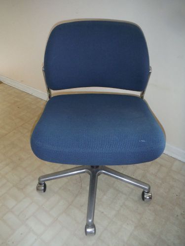 Blue fabric - adjustable desk chair -  with castors - used for sale