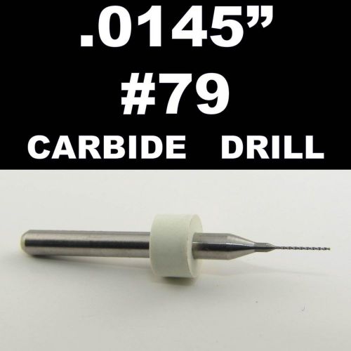 .0145&#034; 0.370mm #79 - One Carbide Drill Bit - Models Hobby PCB CNC Dremel R/S