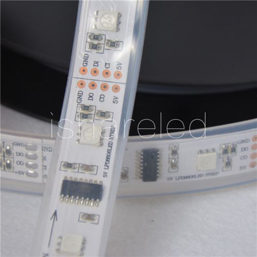 4m LPD8806 32LED/M 5050 RGB Full Color Pixel LED Strip white PCB Light DC5V IP67